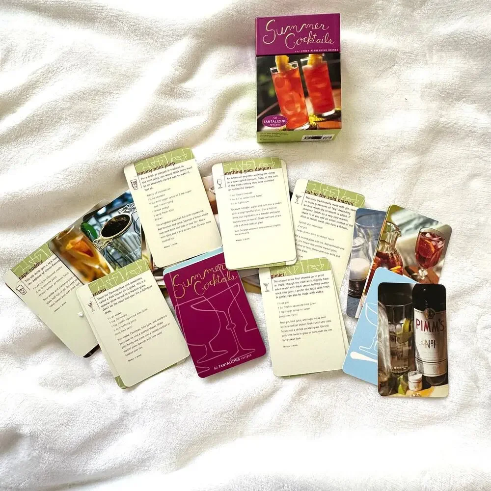 Boxed Set of Summer Cocktail Recipe Cards Y2K 2001